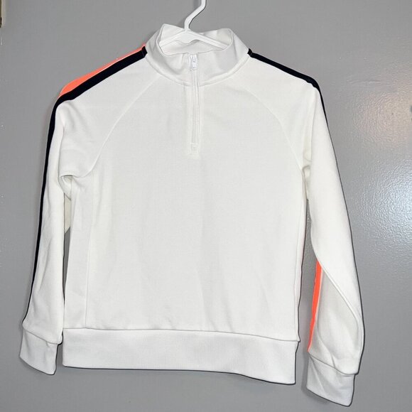 NWT Janie and Jack Boy's Half-Zip Stripe Pullover White Size 7-8 - Picture 4 of 9